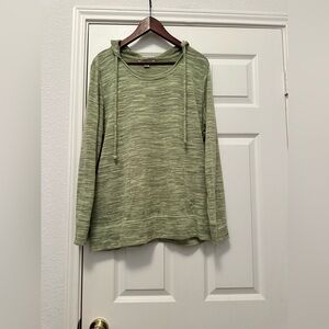 Nine West Vintage America Green Marled Hoodie Sweatshirt XL